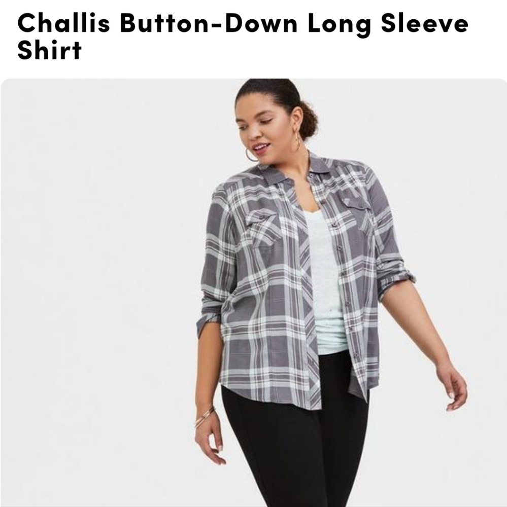Challis Button Down Long Sleeve Shirt